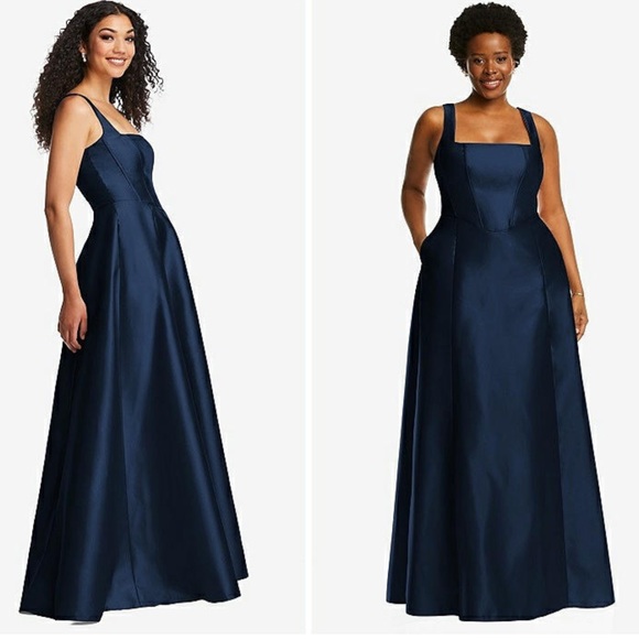 ALFRED SUNG Deep Blue Formal Maxi Dress - Picture 2 of 16